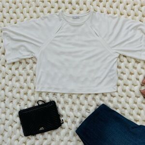 White Raglan Sleeve Top